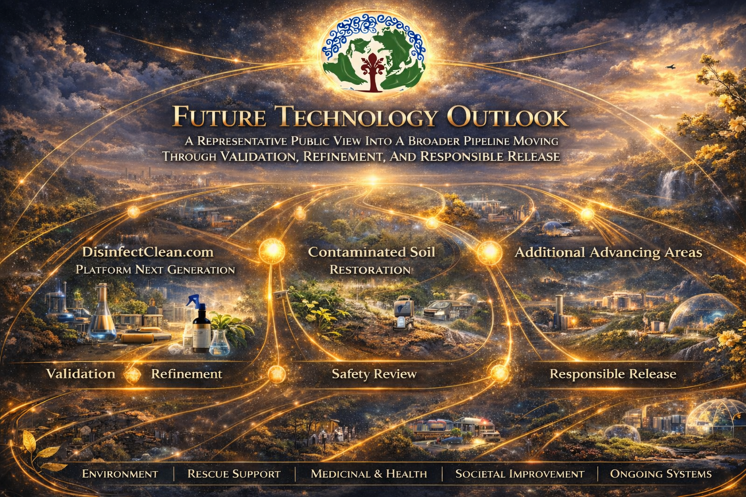 Future Technology Outlook board showing a representative public view into a broader pipeline moving through validation, refinement, and responsible release.