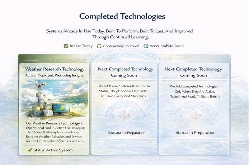 Completed technologies overview image showing operational systems already in use and strengthening the foundation for what comes next.