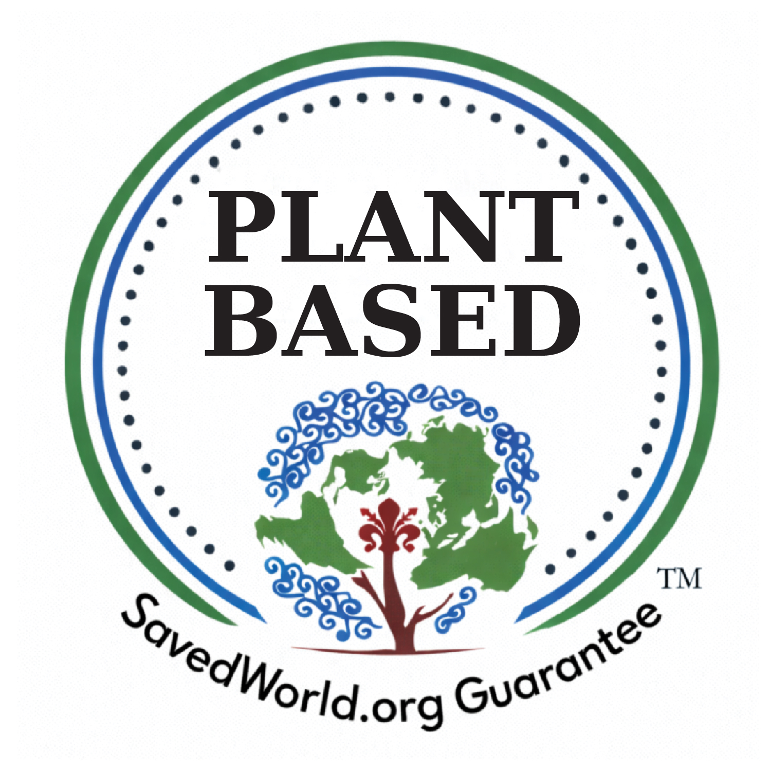 SavedWorld.org Guarantee™ Plant Based certification seal – plant derived formulation trust mark.