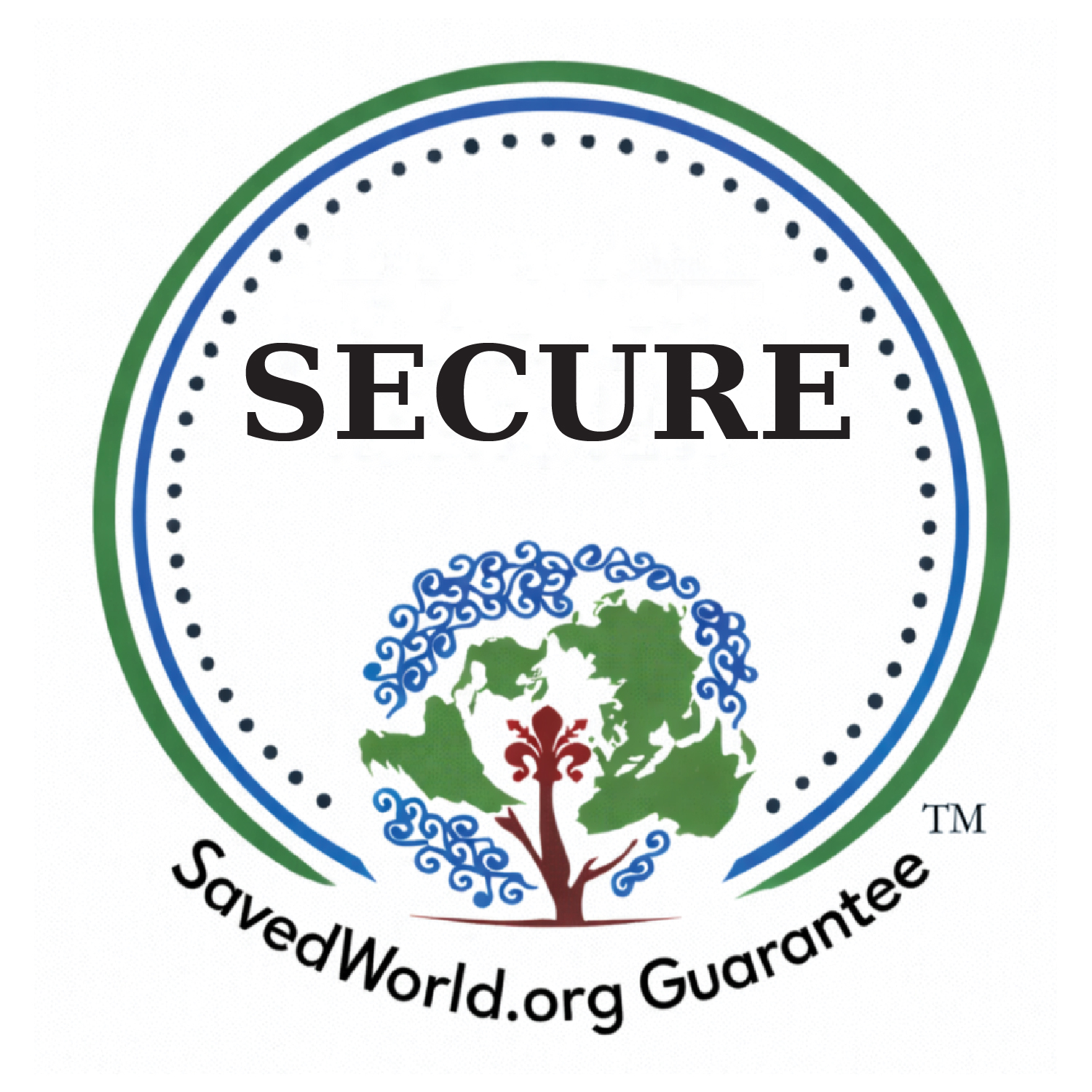 SavedWorld.org Guarantee™ Secure certification seal – software security, programming security, and privacy trust mark.